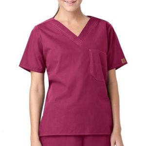 Carhartt Unisex V-Neck One Pocket Scrub Top - Petunia
